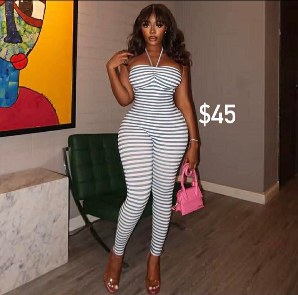 Stripe Halter Jumpsuit